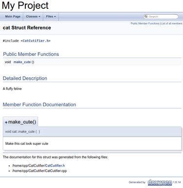 doxygen config file